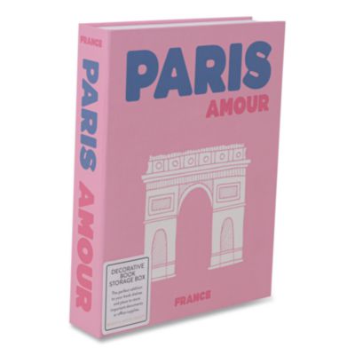 DesignWorks Ink® Magnetic Storage Book Box, Paris, 7.5 x 1.75 x 9.75, Pink