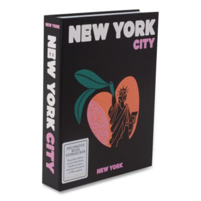 DesignWorks Ink® Magnetic Storage Book Box, New York, 7.5 x 1.75 x 9.75, Black