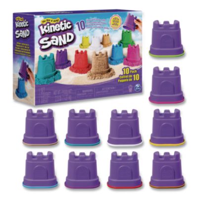 KINETIC SAND® Sand with Castle Molds, Assorted Colors, Ages 3 and Up, 10/Pack