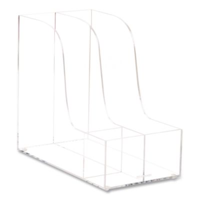 Mind Reader 3-Compartment Desk Organizer 3-Compartment Desk Organizer, 6 x 11 x 9.75, Clear, Acrylic
