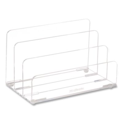 Mind Reader 3-Compartment Acrylic Desk Organizer 3-Compartment Acrylic Desk Organizer, 7" x 4" x 4", Clear