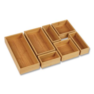 Mind Reader Desk Organizer Set, Brown, Rayon, 7 Pieces