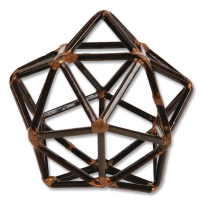 Mind Reader Metal Geometric Sculpture Metal Geometric Sculpture, 4.75 x 4.75 x 4.5, Black/Bronze