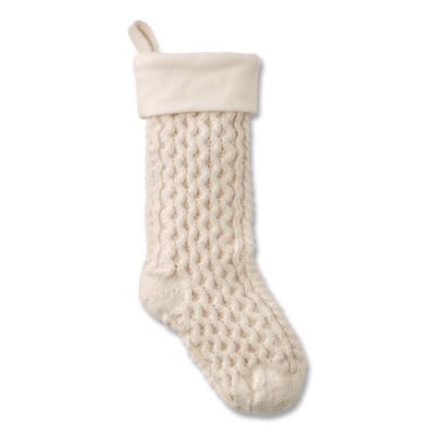 L.L.Bean® Fisherman's Knit Christmas Stocking, 7.5 x 24, Cream