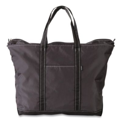 L.L.Bean® Large Nylon Everyday Lightweight Tote, 17" x 7.5" x 15", Granite/Black
