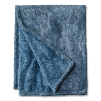 L.L.Bean® Wicked Plush Throw, 60 x 80, Bayside Blue Heather