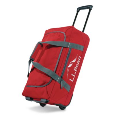 L.L.Bean® Adventure 22" Polyester Telescoping Carry-On Travel Duffel with Wheels, 22 x 12 x 9, Dark Red