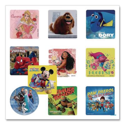 SmileMakers® Most Popular Licensed Sticker Assortment, Assorted Colors/Designs, 1,000/Box