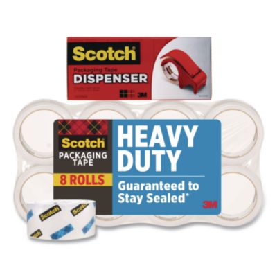 Scotch® 3850 Heavy-Duty Packaging Tape, 3" Core, 1.88" x 54.6 yd, Clear, 8/Pack