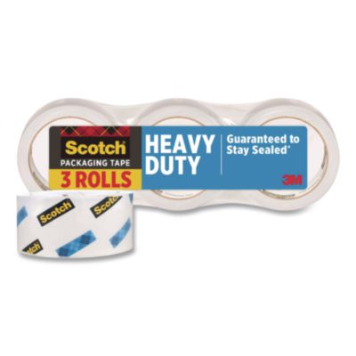 Scotch® 3850 Heavy-Duty Packaging Tape, 3" Core, 1.88" x 43.7 yd, Clear, 3/Pack