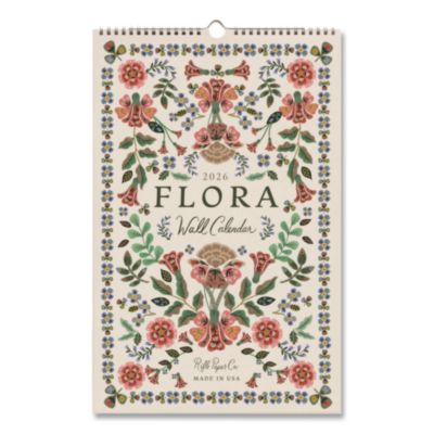 Flora Monthly Wall Calendar 11 x 17 Multicolor Sheets 12-Month Jan to Dec: 2026 CAL094