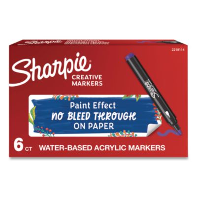 Sharpie® Water-Based Paint Markers, Bullet Tip, Purple, 6/Box