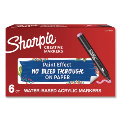 Sharpie® Water-Based Paint Markers, Bullet Tip, Pink, 6/Box