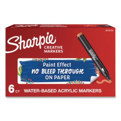 Sharpie® Water-Based Paint Markers, Bullet Tip, Orange, 6/Box