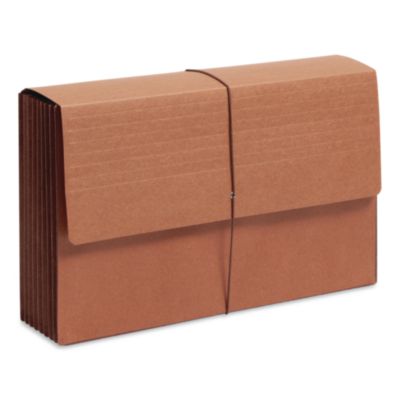 TUFF Recycled Expanding Wallet Extra Wide Legal 7" Expansion Elastic Strap Closure Redrope 5/Box 71167