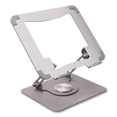 Staples TECH Steel Adjustable Laptop Stand Steel Adjustable Laptop Stand, 360 Degree Rotation, Silver, Supports 11 lbs