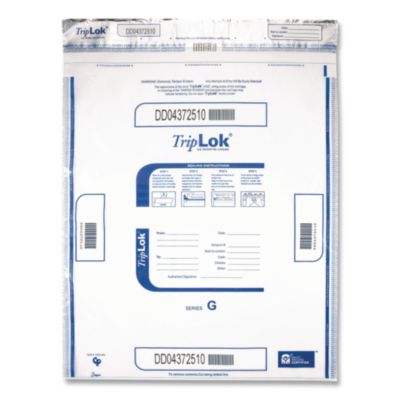 TripLOK™ Deposit Bag Deposit Bag, Plastic, 19" x 23", Clear, 50/Pack