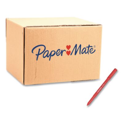 Paper Mate® Write Bros. Ballpoint Pen, Stick, Medium 1 mm, Red Ink, Red Barrel, 12/Pack, 72 Packs/Carton