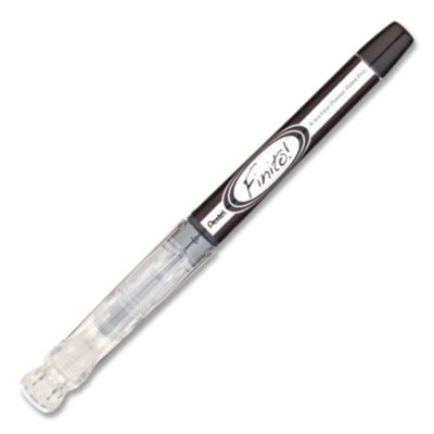 Pentel® Finito! Porous Point Pen, Stick, Extra-Fine 0.4 mm, Black Ink, Black/Clear Barrel