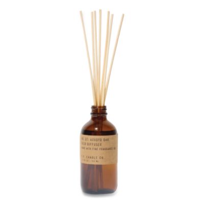 P.F. Candle Co. Reed Diffuser Reed Diffuser, Arroyo Oak, 3.5 oz, 4.25" Bottle, 9" Reeds, Amber