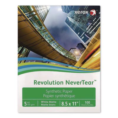 xerox™ Revolution NeverTear™ Revolution NeverTear, 5 mil, 8.5 x 11, Smooth White, 100/Pack
