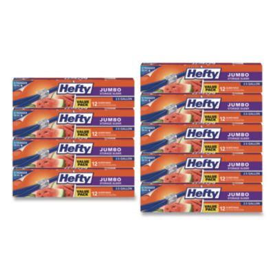 Slider Food Storage Bags Jumbo 14.38" x 9" Clear 12/Box R83812