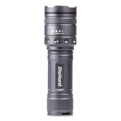DORCY® DieHard Twist Focus Aluminum 1,500 Lumen Flashlight, 4 AAA Batteries (Included), Gray