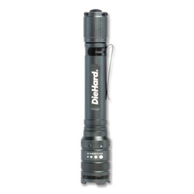 DORCY® DieHard Aluminum 270 Lumen Twist Focus Flashlight with Pocket Clip, 2 AA Batteries (Included), Black