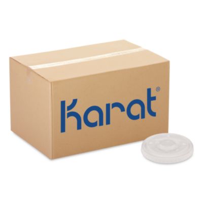 Karat® PET Lids, Fits 42 oz Stadium Cup, Clear, 600/Carton