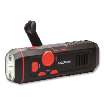 DORCY® LifeGear Stormproof Crank Radio Flashlight, Black