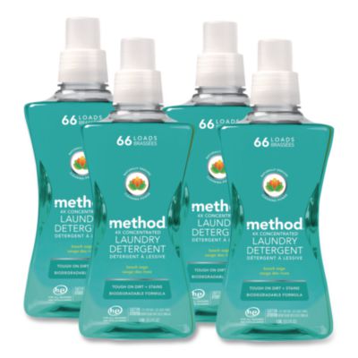 4X Concentrated Laundry Detergent Beach Sage Scent 53.5 oz Bottle 4/Carton 01489