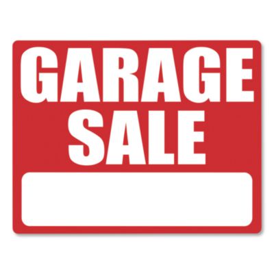 COSCO Garage Sale Sign Kit Garage Sale Sign Kit, 19 x 15, Red/White