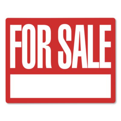 COSCO For Sale Sign Kit For Sale Sign Kit, 19 x 15, Red/White