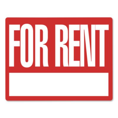 COSCO For Rent Sign Kit For Rent Sign Kit, 19 x 15, Red/White