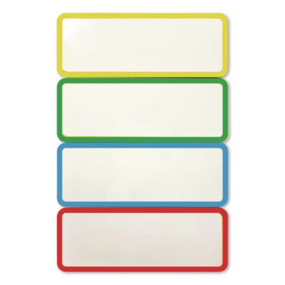 COSCO Magnetic Dry Erase Signs Magnetic Dry Erase Signs, 3.2 x 1.2, Assorted Colors, 24/Pack