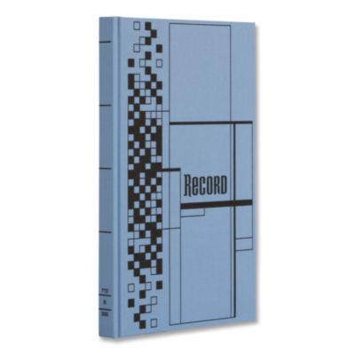Adams® Record Ledger Book, Record-Style Rule, Blue Cover, 12.12 x 7.62 Sheets, 300 Sheets/Book