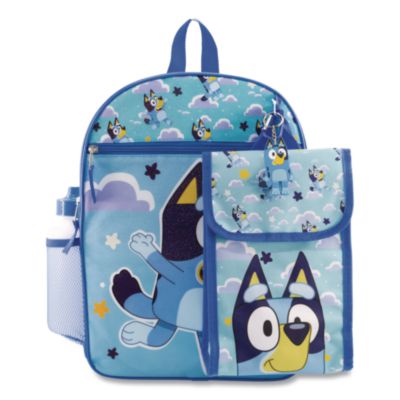 Bluey Kids Five-Piece Backpack Set Kids Five-Piece Backpack Set, 11.5 x 4.5 x 16, Blue