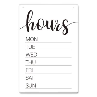 COSCO Dry Erase Business Hours Spa Style Sign Dry Erase Business Hours Spa Style Sign, White 8 x 12 Surface