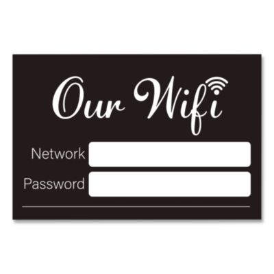 COSCO Wi-Fi Password Indoor Sign Wi-Fi Password Indoor Sign, 6 x 4, Black/White