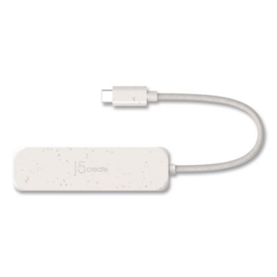 j5create® 4-Port USB-A/USB-C Hub, Pure White