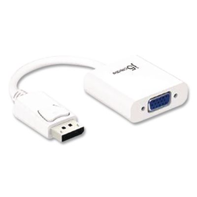 j5create® DisplayPort to VGA Video Adapter, DVI/HDMI/VGA, 3.54", White