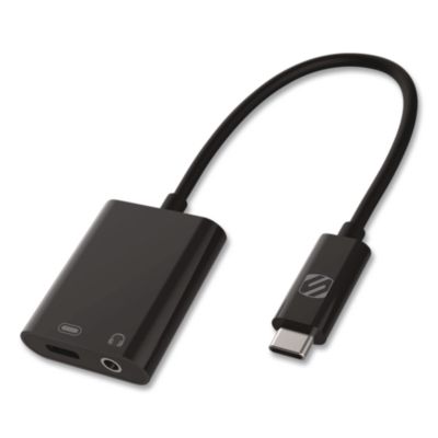 Scosche® strikeLINE Audio Adapter, 3.5 mm/USB-C/USB-C, Black