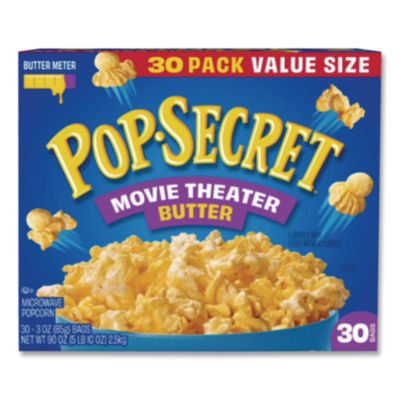 Pop Secret® Microwave Popcorn, Movie Theater Butter, 3 oz Bags, 30/Carton