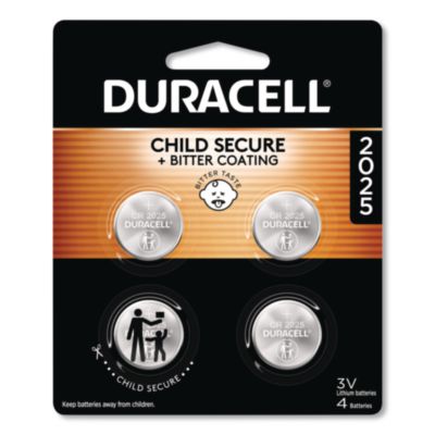 Lithium+Coin+Batteries+With+Bitterant+2025+4%2fPack+DL2025B4PK