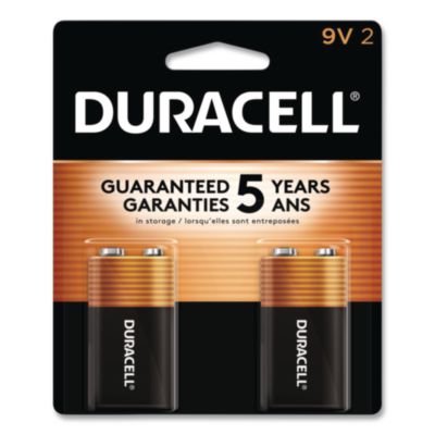 Duracell CopperTop Alkaline 9V Batteries 2/Pack MN1604B2Z