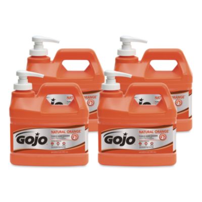 GOJO NATURAL ORANGE Pumice Hand Cleaner Citrus 0.5gal Pump Bottle 4 Pack 095804