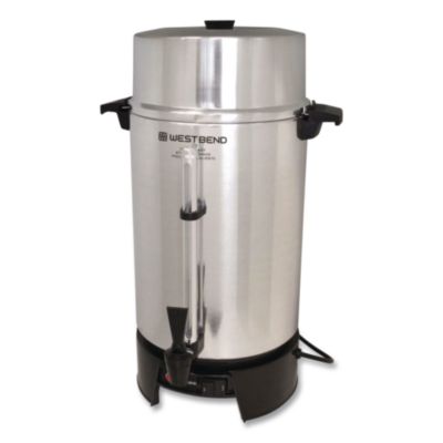 Avanti West Bend Polished Aluminum Coffee Urn, 100 Cup West Bend Polished Aluminum Coffee Urn, 100 Cup, Silver