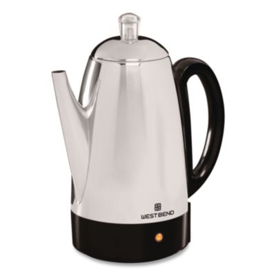 Avanti West Bend Classic 12-Cup Coffee Percolator with Cordless Serving West Bend Classic 12-Cup Coffee Percolator with Cordless Serving, 2.83 L, Silver