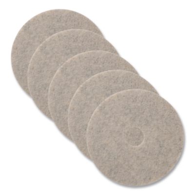 Americo® Combo Burnishing Pads, 19" Diameter, Tan, 5/Carton
