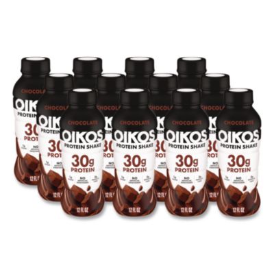 OIKOS® Chocolate Protein Shake, 12 oz Bottle, 12/Carton